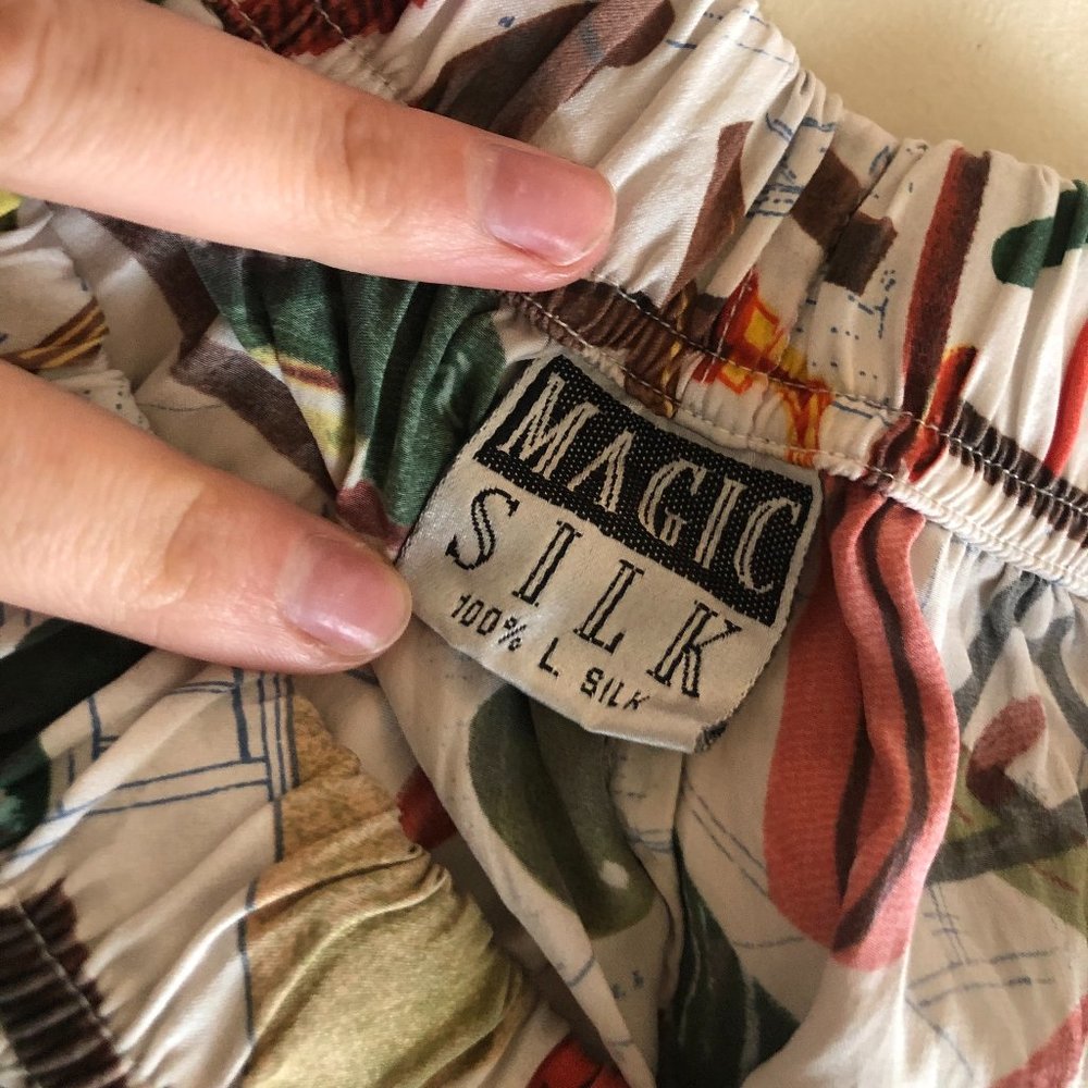 Construction Pattern 100% Silk Boxers